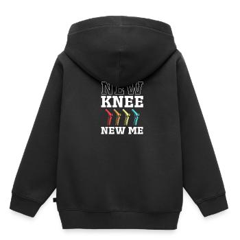 Knie Operation - Kinder Premium Organic Hoodie - Schwarz - Hinten - AI Model Kid Male (0cm)