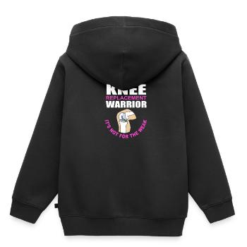 Knie Operation - Kinder Premium Organic Hoodie - Schwarz - Hinten - AI Model Kid Male (0cm)