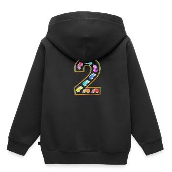Feuerwehrauto Kindergeburtstag - Kinder Premium Organic Hoodie - Schwarz - Hinten - AI Model Kid Male (0cm)