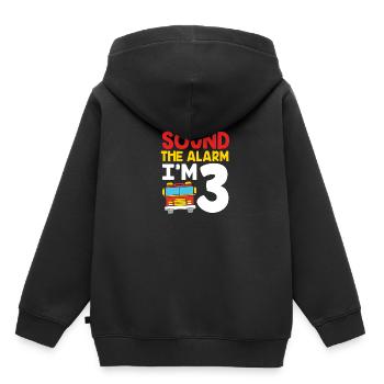 Feuerwehrauto Kindergeburtstag - Kinder Premium Organic Hoodie - Schwarz - Hinten - AI Model Kid Male (0cm)