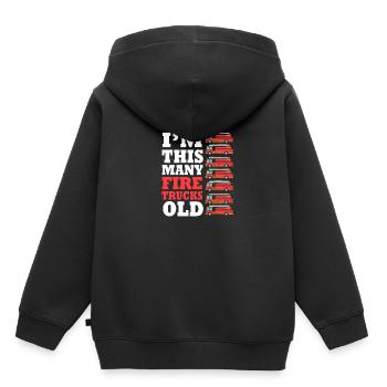 Feuerwehrauto Kindergeburtstag - Kinder Premium Organic Hoodie - Schwarz - Hinten - AI Model Kid Male (0cm)
