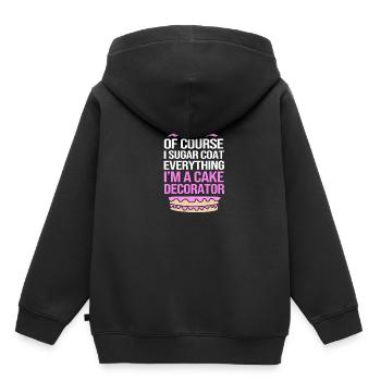 Gâteau Tartelette Décoration Gâteau - Sweat Premium à capuche enfant bio - noir - Dos - AI Model Kid Male (0cm)