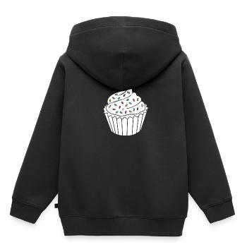 Gâteau Tartelette Décoration Gâteau - Sweat Premium à capuche enfant bio - noir - Dos - AI Model Kid Male (0cm)
