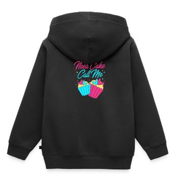 Gâteau Tartelette Décoration Gâteau - Sweat Premium à capuche enfant bio - noir - Dos - AI Model Kid Male (0cm)