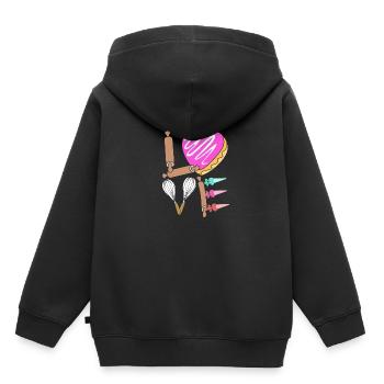 Gâteau Tartelette Décoration Gâteau - Sweat Premium à capuche enfant bio - noir - Dos - AI Model Kid Male (0cm)