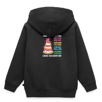 Gâteau Tartelette Décoration Gâteau - Sweat Premium à capuche enfant bio - noir - Dos - AI Model Kid Male (0cm)