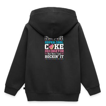 Gâteau Tartelette Décoration Gâteau - Sweat Premium à capuche enfant bio - noir - Dos - AI Model Kid Male (0cm)