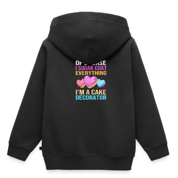 Gâteau Tartelette Décoration Gâteau - Sweat Premium à capuche enfant bio - noir - Dos - AI Model Kid Male (0cm)