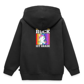 Erstklässler - Kinder Premium Organic Hoodie - Schwarz - Hinten - AI Model Kid Male (0cm)