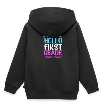 First Year - Kids Premium Organic Hoodie - black - Back - AI Model Kid Male (0cm)