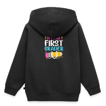 Erstklässler - Kinder Premium Organic Hoodie - Schwarz - Hinten - AI Model Kid Male (0cm)
