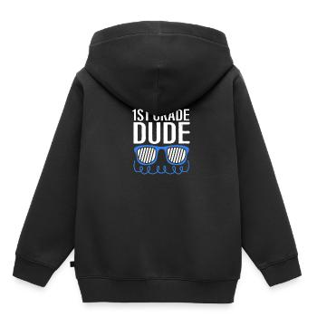 Erstklässler - Kinder Premium Organic Hoodie - Schwarz - Hinten - AI Model Kid Male (0cm)