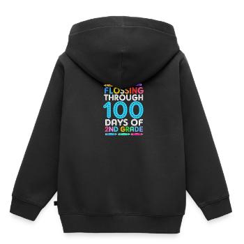 2. Klasse - Kinder Premium Organic Hoodie - Schwarz - Hinten - AI Model Kid Male (0cm)