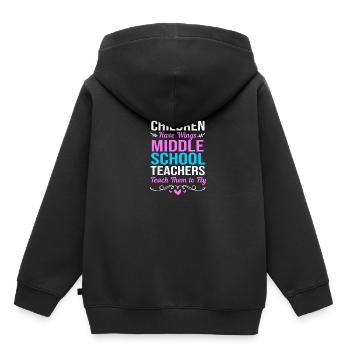 Enseignants de collège - Sweat Premium à capuche enfant bio - noir - Dos - AI Model Kid Male (0cm)