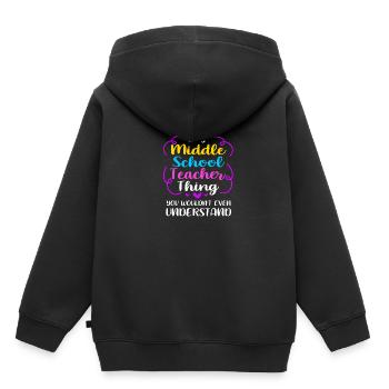 Enseignants de collège - Sweat Premium à capuche enfant bio - noir - Dos - AI Model Kid Male (0cm)