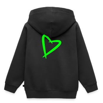 Conception d'amour de coeur - Sweat Premium à capuche enfant bio - noir - Dos - AI Model Kid Male (0cm)