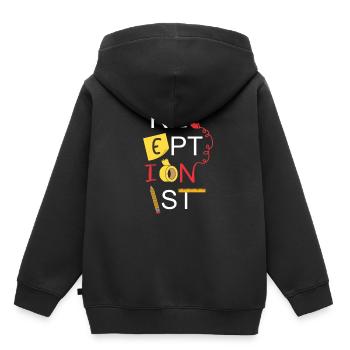 receptionist - Kids Premium Organic Hoodie - black - Back - AI Model Kid Male (0cm)