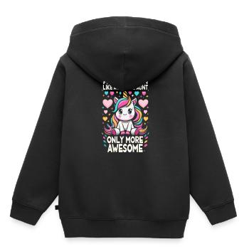 Tante, Tante, Licorne - Sweat Premium à capuche enfant bio - noir - Dos - AI Model Kid Male (0cm)