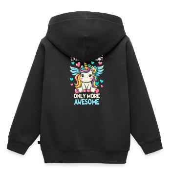 Tante, Tante, Licorne - Sweat Premium à capuche enfant bio - noir - Dos - AI Model Kid Male (0cm)