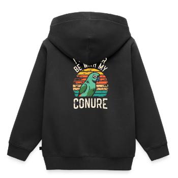 Wellensittich Sittich - Kinder Premium Organic Hoodie - Schwarz - Hinten - AI Model Kid Male (0cm)