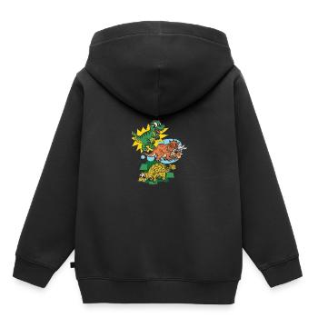 Lustige Dinosaurier Für Kinder Cartoon Comic - Kinder Premium Organic Hoodie - Schwarz - Hinten - AI Model Kid Male (0cm)