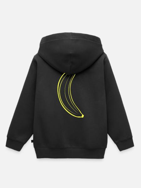 Banane, das schlichte Bananen Design - Kinder Premium Organic Hoodie - Schwarz