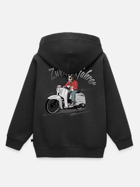 Simson Schwalbe Zweitaktfahrer - Kinder Premium Organic Hoodie - Schwarz