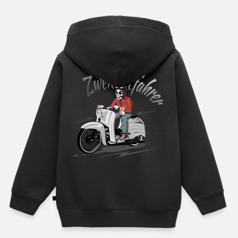 Simson Schwalbe Zweitaktfahrer - Kinder Premium Organic Hoodie - Schwarz