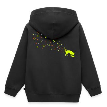 Hund Dreck - Kinder Premium Organic Hoodie - Schwarz - Hinten - AI Model Kid Male (0cm)