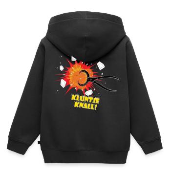 Frise orientale | Kluntjeknieper avec Kluntjeknall - Sweat Premium à capuche enfant bio - noir - Dos - AI Model Kid Male (0cm)