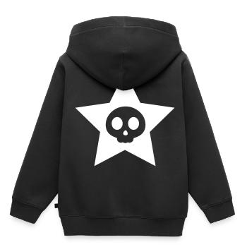 Crâne étoile - Sweat Premium à capuche enfant bio - noir - Dos - AI Model Kid Male (0cm)