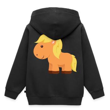 Small Horse Pony Cute Pony - Kids Premium Organic Hoodie - black - Back - AI Model Kid Male (0cm)