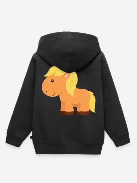 Petit Cheval Poney Mignon Poney - Sweat Premium à capuche enfant bio - noir