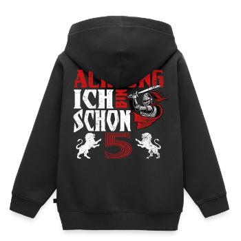5. Geburtstag Ritter 5 Jahre, Knappe T-Shirt Fünf - Kinder Premium Organic Hoodie - Schwarz - Hinten - AI Model Kid Male (0cm)