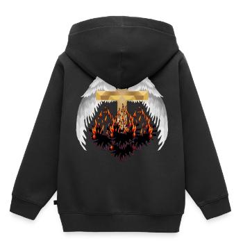 Traversez le paradis l’enfer au-delà de la réincarnation Satan - Sweat Premium à capuche enfant bio - noir - Dos - AI Model Kid Male (0cm)