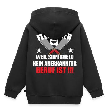 Fleischer Metzger Zerleger Schlachter - Kinder Premium Organic Hoodie - Schwarz - Hinten - AI Model Kid Male (0cm)