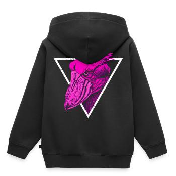 Oiseau bec-en-sabot - Sweat Premium à capuche enfant bio - noir - Dos - AI Model Kid Male (0cm)