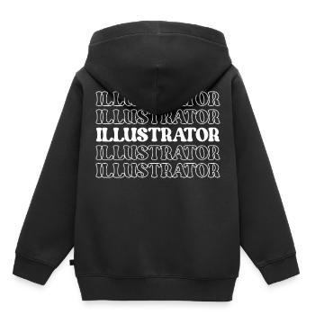 Illustrateur Artiste Graphiste Créateur d’images - Sweat Premium à capuche enfant bio - noir - Dos - AI Model Kid Male (0cm)