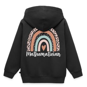 Mathématicien Arc-en-ciel Léopard Drôle Mathématicien - Sweat Premium à capuche enfant bio - noir - Dos - AI Model Kid Male (0cm)