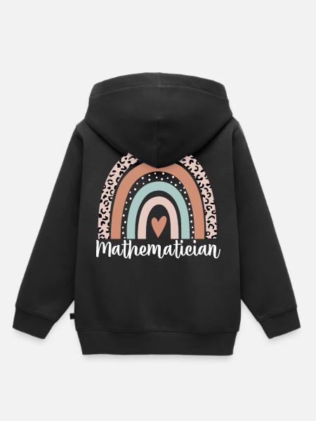 Mathematiker Regenbogenleopard Lustiger Mathematiker - Kinder Premium Organic Hoodie - Schwarz