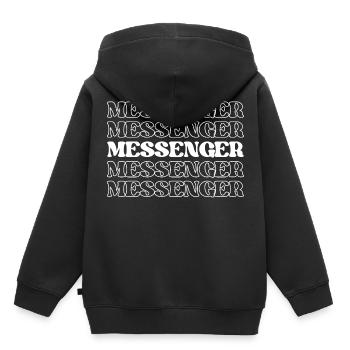 Messager Coursier Livreur Facteur - Sweat Premium à capuche enfant bio - noir - Dos - AI Model Kid Male (0cm)