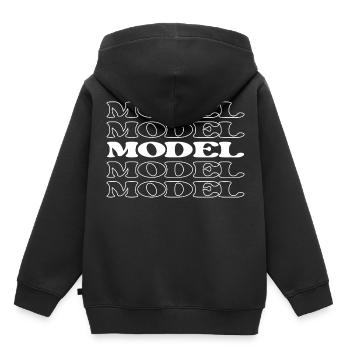Modèle Modèle Modèle Mannequin Modèle Photographique - Sweat Premium à capuche enfant bio - noir - Dos - AI Model Kid Male (0cm)