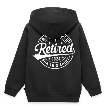 Im Ruhestand 2024 - Kinder Premium Organic Hoodie - Schwarz - Hinten - AI Model Kid Male (0cm)
