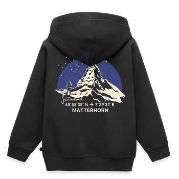 Matterhorn Souvenir Wandern Zermatt Andenken - Kinder Premium Organic Hoodie - Schwarz - Hinten - AI Model Kid Male (0cm)