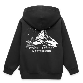 Matterhorn Bergsteigen Wandern Klettern Andenken - Kinder Premium Organic Hoodie - Schwarz - Hinten - AI Model Kid Male (0cm)