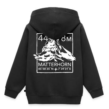Matterhorn Zermatt Andenken Wandern Wanderung - Kinder Premium Organic Hoodie - Schwarz - Hinten - AI Model Kid Male (0cm)
