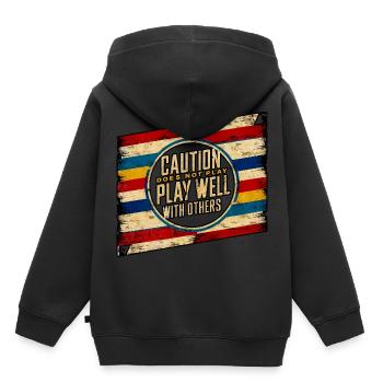 La prudence ne joue pas bien avec les autres 97 - Sweat Premium à capuche enfant bio - noir - Dos - AI Model Kid Male (0cm)
