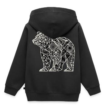 Polygone d’ours - Sweat Premium à capuche enfant bio - noir - Dos - AI Model Kid Male (0cm)