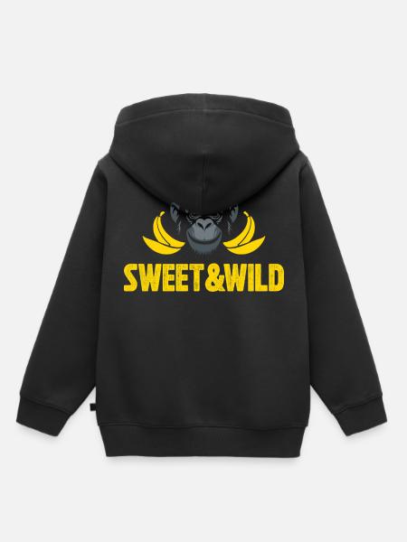 Süß und Wild - Kinder Premium Organic Hoodie - Schwarz