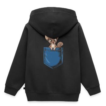 Wiesel - Kinder Premium Organic Hoodie - Schwarz - Hinten - AI Model Kid Male (0cm)